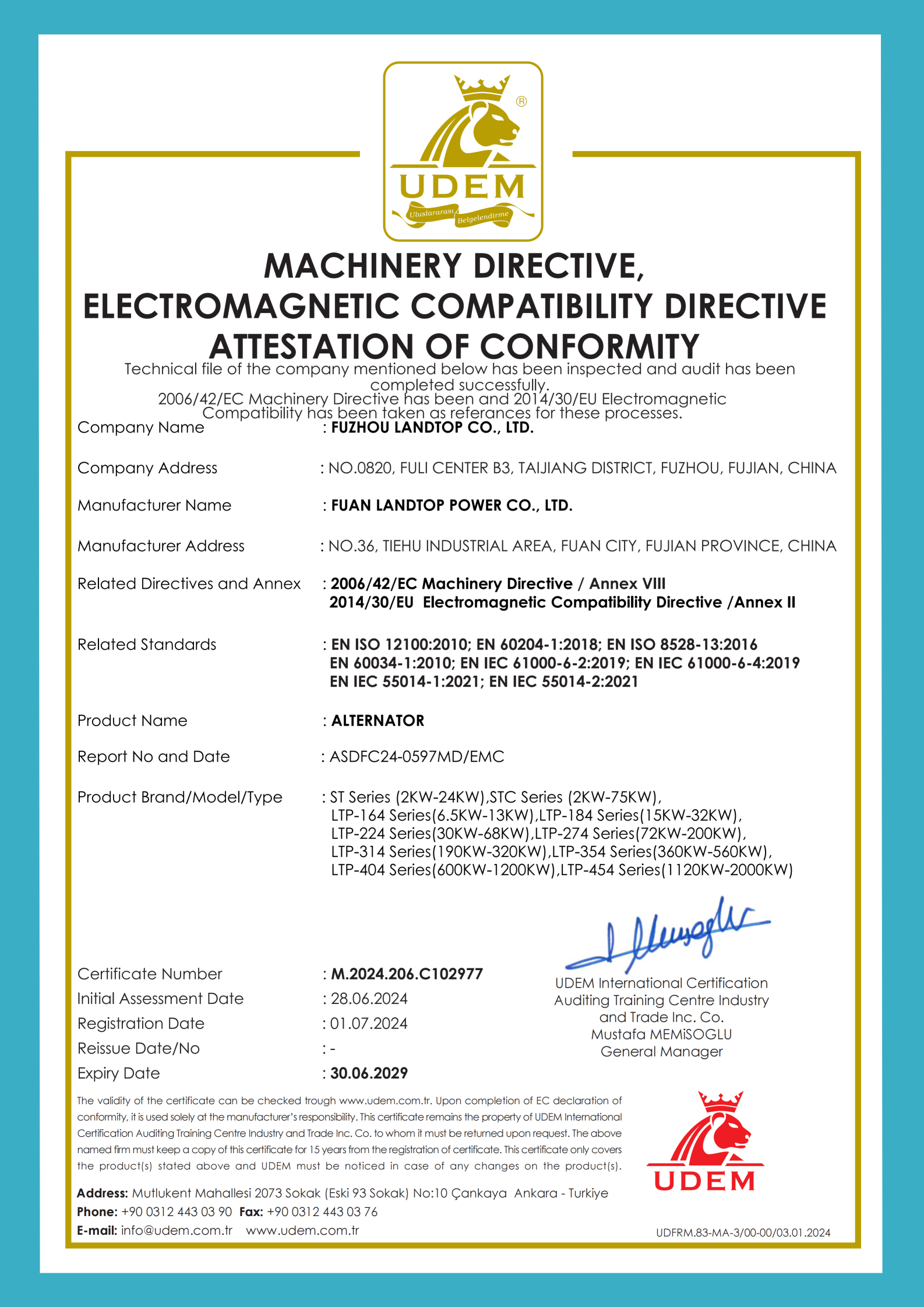 CE for Alternator